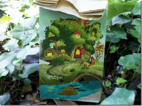Arte criativa em sacos de papel